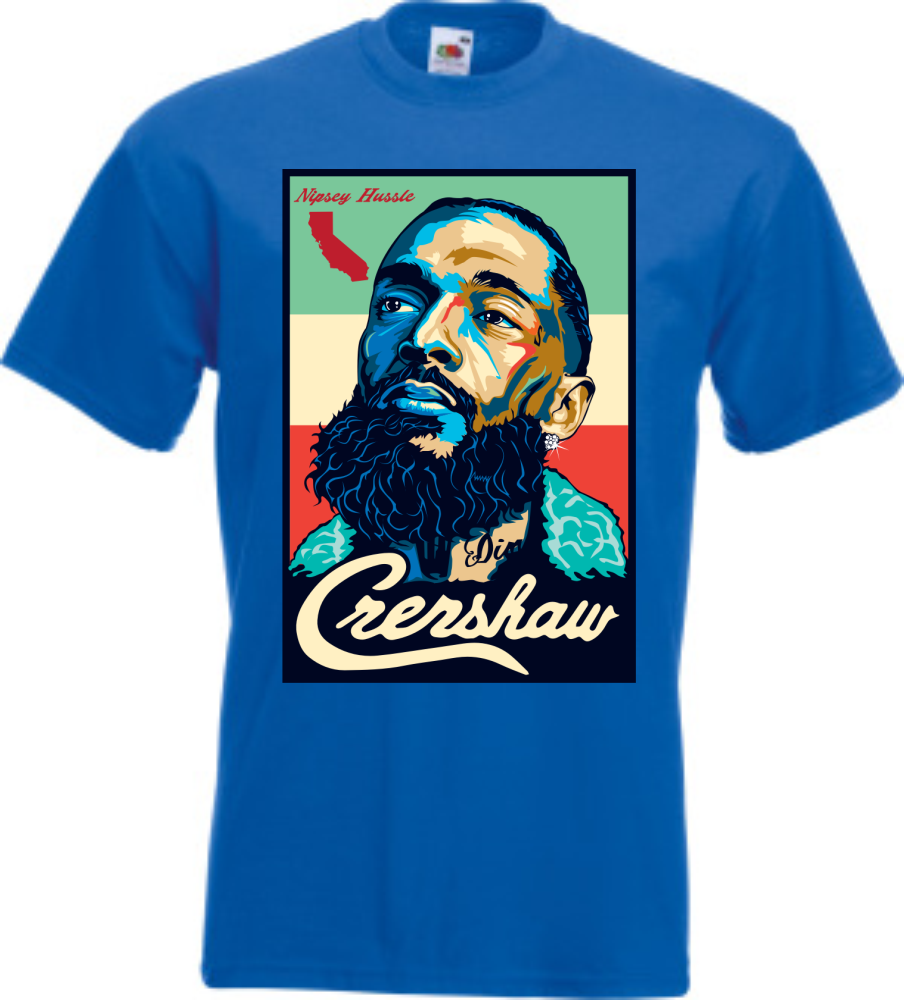 Blue nipsey hussle deals shirt