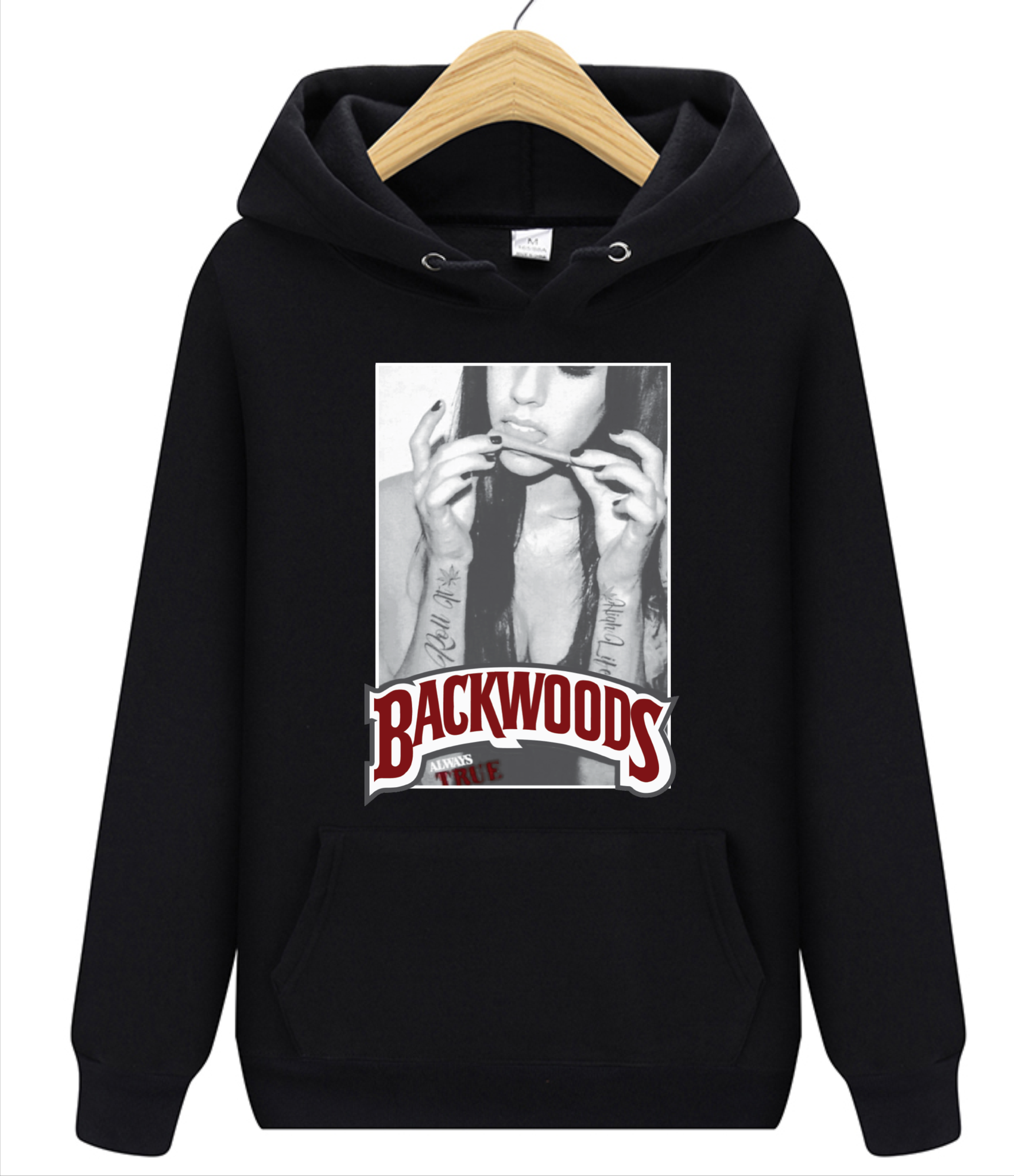 Red top backwoods hoodie
